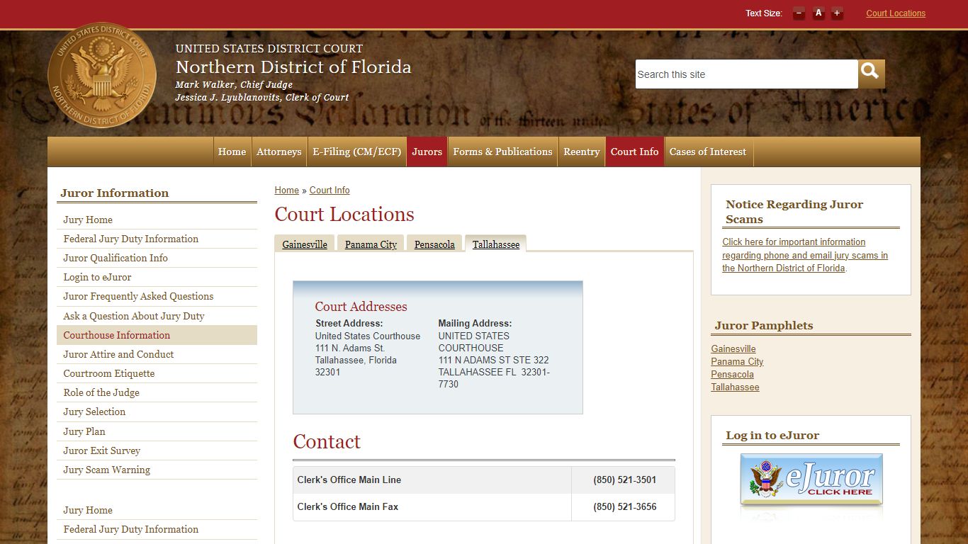Tallahassee | Northern District of Florida | United States District Court